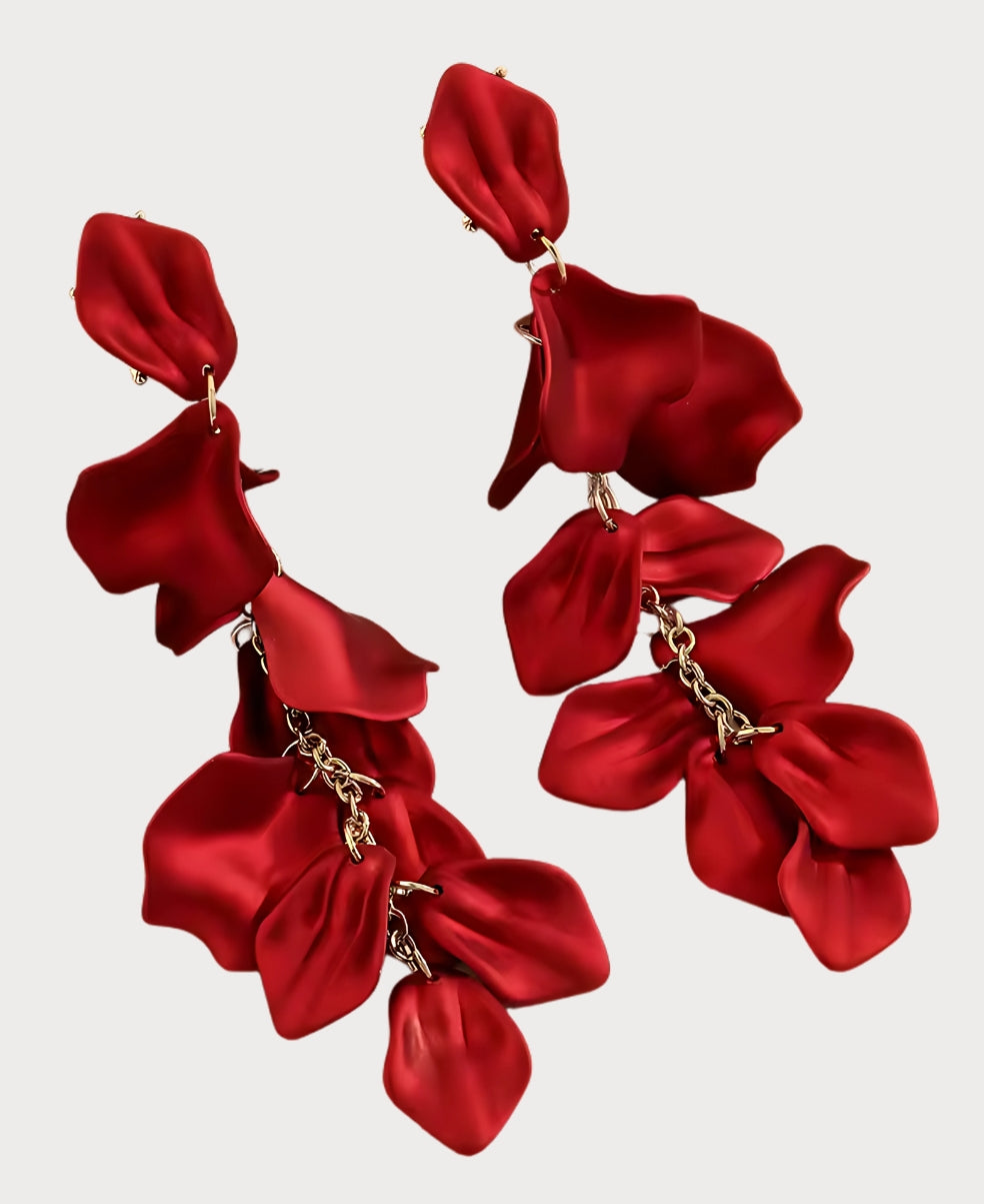 Pendientes de Gotas de Pétalos de Orquídea