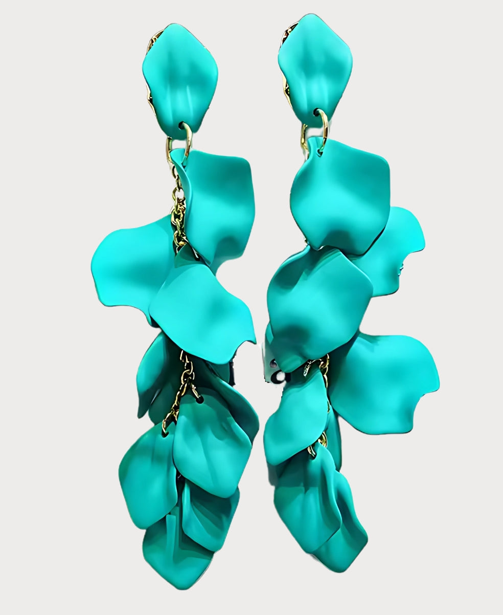 Pendientes de Gotas de Pétalos de Orquídea