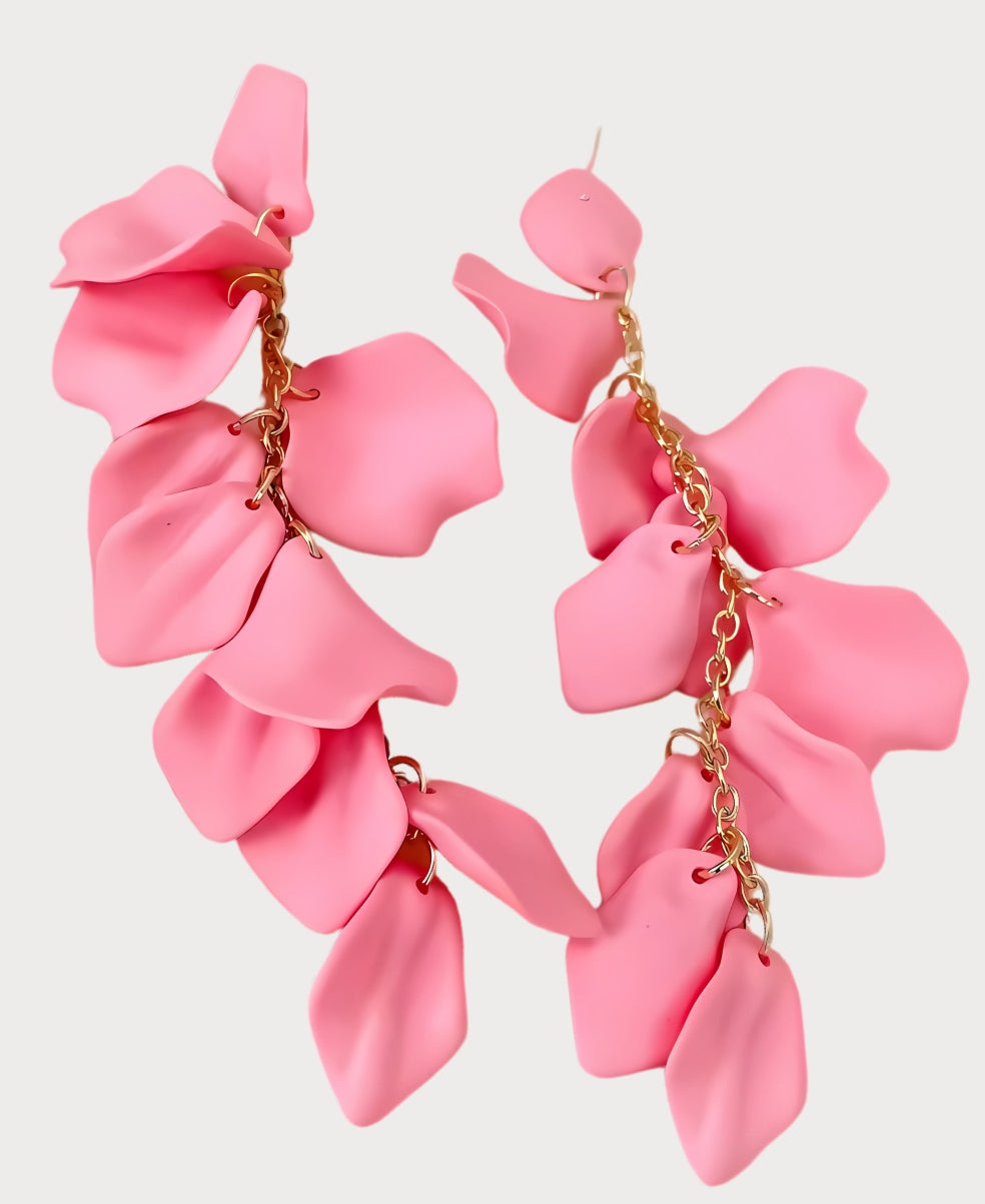 Pendientes de Gotas de Pétalos de Orquídea