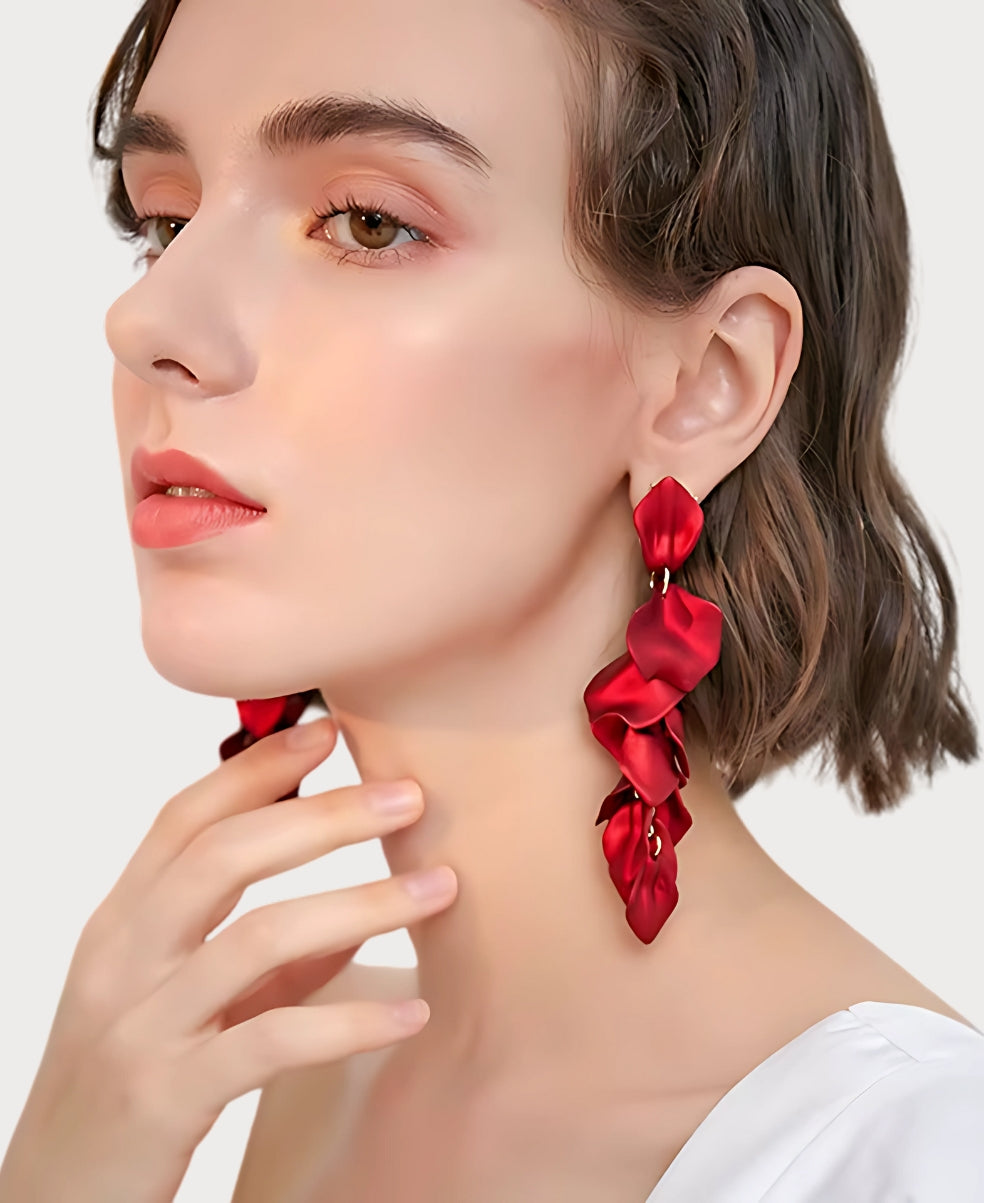 Pendientes de Gotas de Pétalos de Orquídea