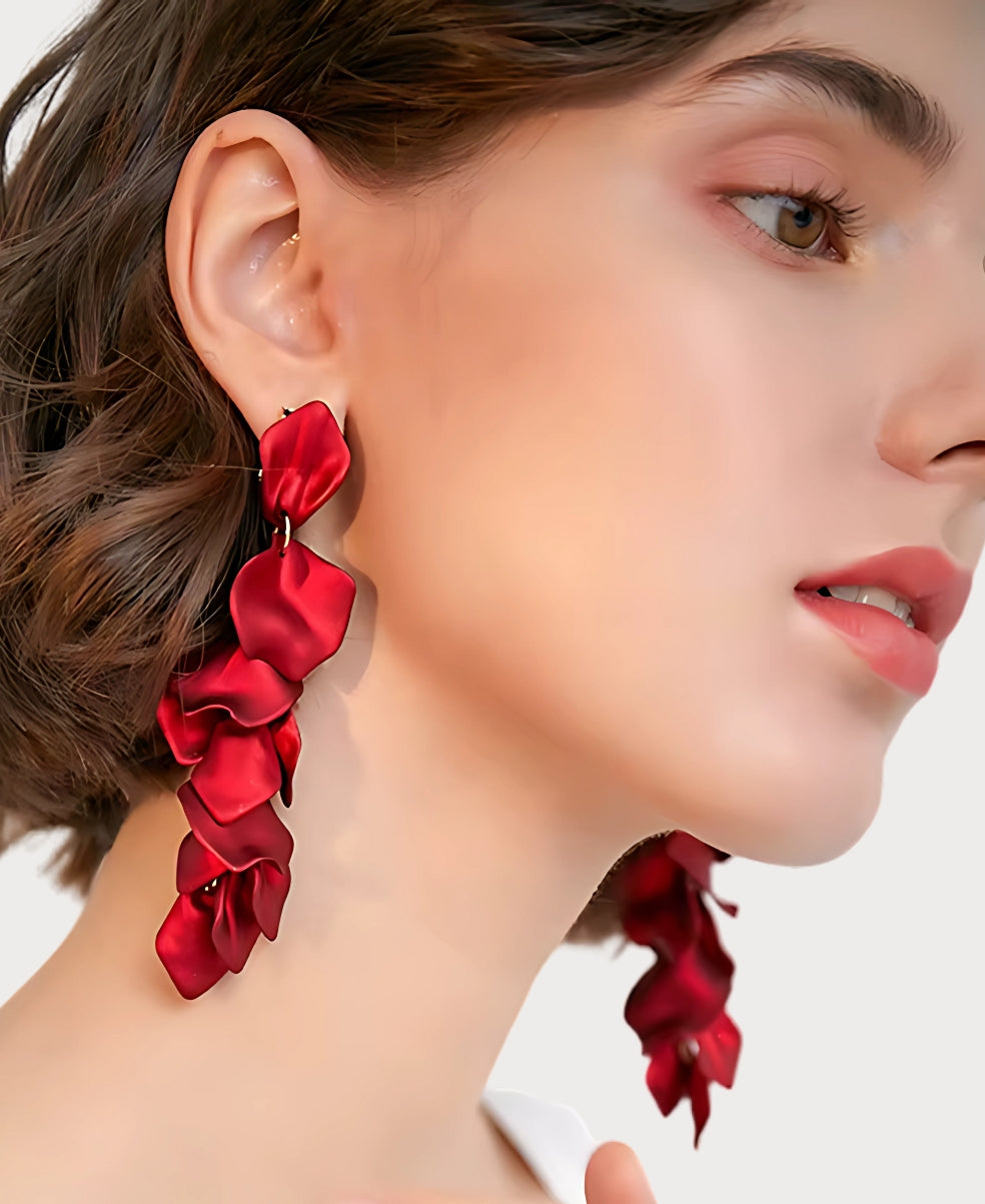 Pendientes de Gotas de Pétalos de Orquídea