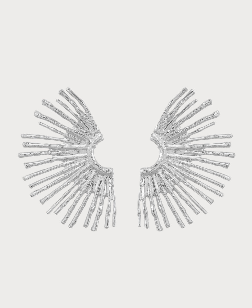 Pendientes de Metal de Flor de Medio Sol