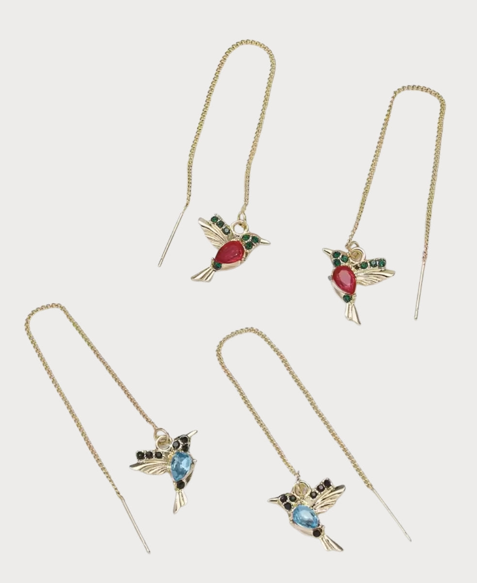 Pendientes de Pájaro con Circonitas Mixtas