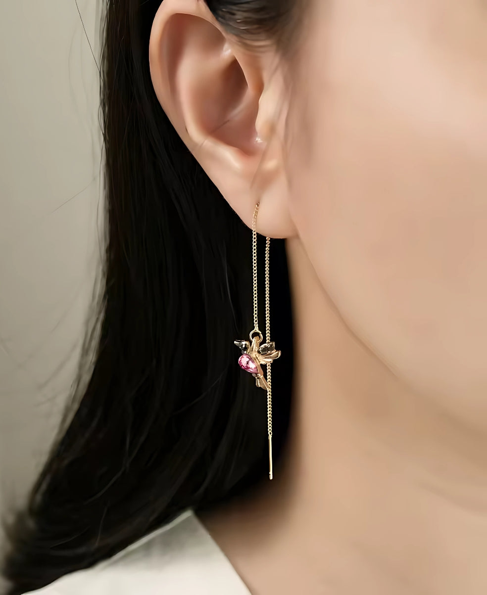 Pendientes de Pájaro con Circonitas Mixtas