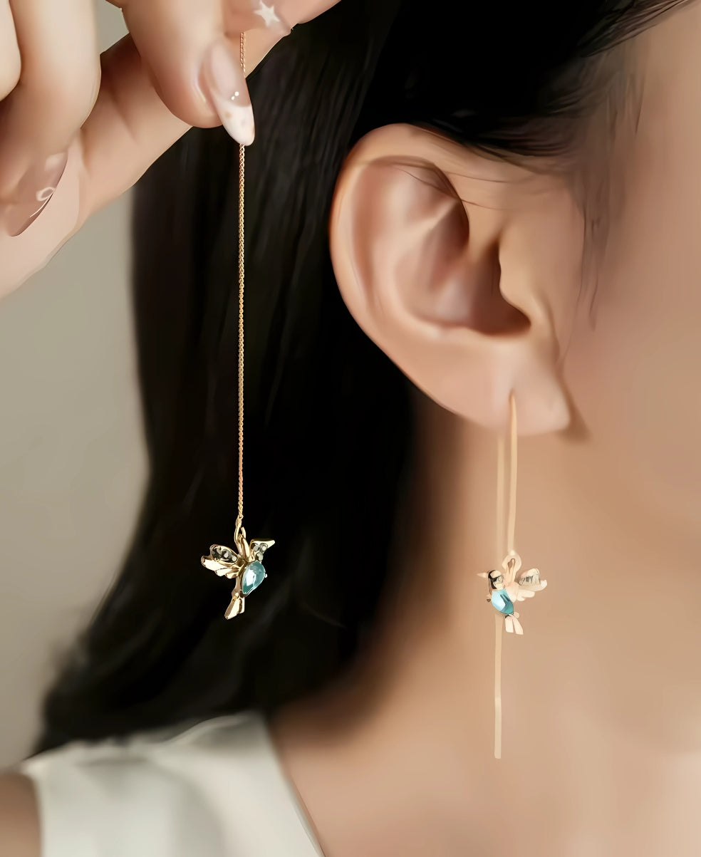 Pendientes de Pájaro con Circonitas Mixtas