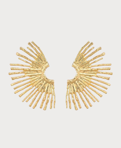 Pendientes de Metal de Flor de Medio Sol