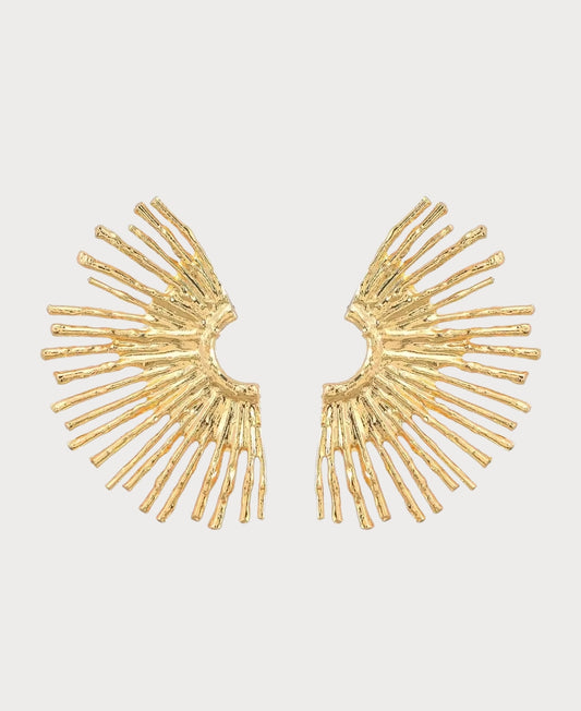 Pendientes de Metal de Flor de Medio Sol