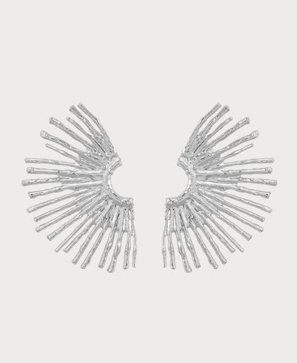 Pendientes de Metal de Flor de Medio Sol